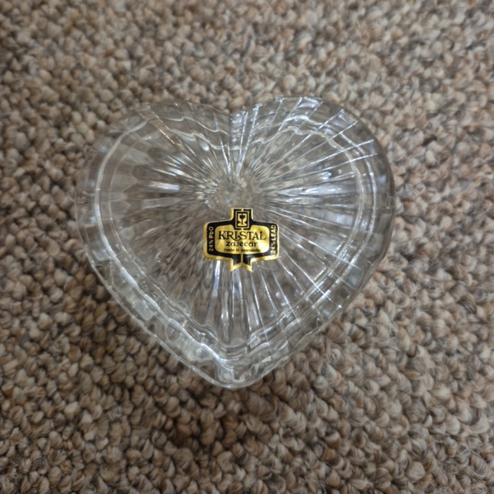 Vintage Heart Shaped Crystal Jewerly Holder